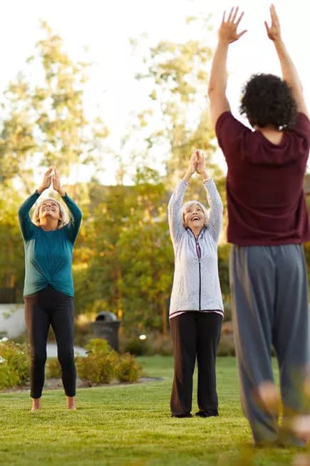 Caretaker and resident having a pleasant conversation