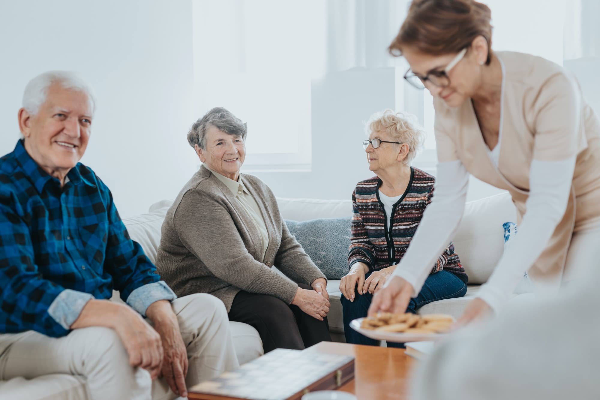A calm, compassionate scene of caregiving